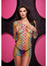 Load image into Gallery viewer, Fencenet Rainbow Mini Dress - Rainbow - One Size