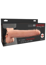 Load image into Gallery viewer, Fetish Fantasy Series Hollow Rechargeable Strap-On Dildo with Balls and Harness - Vanilla - 11in
