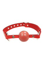 Load image into Gallery viewer, Fetish Play Ball Gag Vegan Leather - Red