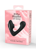 Load image into Gallery viewer, Fifty Shades Of Grey Greedy Girl Duet Rechargeable Silicone Dual Stimulator - Black