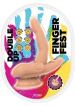 Load image into Gallery viewer, Finger Fest Double Up Silicone Dildo - Vanilla