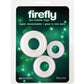 Firefly Bubble Ring Glow In The Dark Cock Ring - Glow In The Dark/White - 3 Pieces/Set