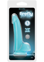 Load image into Gallery viewer, Firefly Smooth Dong Dildo - Blue/Glow In The Dark - 5in