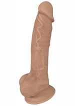 Load image into Gallery viewer, Fleshstixxx Dual Density Silicone Bendable Dong with Balls - Caramel - 7in
