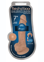Load image into Gallery viewer, Fleshstixxx Dual Density Silicone Bendable Dong with Balls - Caramel - 7in

