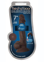 Load image into Gallery viewer, Fleshstixxx Dual Density Silicone Bendable Dong with Balls - Chocolate - 7in
