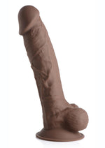 Load image into Gallery viewer, Fleshstixxx Dual Density Silicone Bendable Dong with Balls - Chocolate - 8.5in
