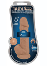 Load image into Gallery viewer, Fleshstixxx Dual Density Silicone Bendable Dong with Balls - Caramel - 8in

