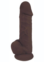 Load image into Gallery viewer, Fleshstixxx Dual Density Silicone Bendable Dong with Balls - Chocolate - 8in
