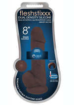 Load image into Gallery viewer, Fleshstixxx Dual Density Silicone Bendable Dong with Balls - Chocolate - 8in
