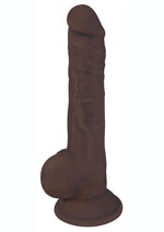 Load image into Gallery viewer, Fleshstixxx Dual Density Silicone Bendable Dong with Balls - Chocolate - 9in
