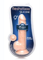 Load image into Gallery viewer, Fleshstixxx Silicone Bendable Dong with Balls - Vanilla - 9in
