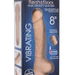 Fleshstixxx Silicone Rechargeable Vibrating Dong with Balls - Vanilla - 8in