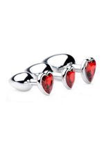 Load image into Gallery viewer, Frisky Chrome Hearts 3 Piece Anal Plugs with Gem Accents