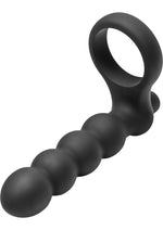 Load image into Gallery viewer, Frisky Double Fun Cock Ring with Double Penetration Vibrator - Black
