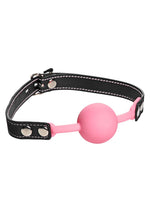 Load image into Gallery viewer, Frisky Glow Gag Glow In The Dark Silicone Ball Gag - Glow In The Dark/Pink
