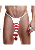 Load image into Gallery viewer, Fundies Candy Cane Thong - Red/White - One Size