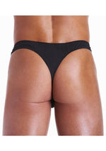 Load image into Gallery viewer, Fundies Unzip It Thong with Black Zorro Mask