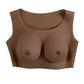 Gender X Breast Plate Silicone C Cup - Chocolate