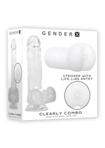 Load image into Gallery viewer, Gender X Clearly Combo Dildo and Stroker Kit - Clear - 2 Piece Set