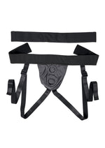 Load image into Gallery viewer, Gender X Double Rider Harness with Vibrating Ring - Black