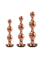 Load image into Gallery viewer, Gender X Gold Digger Set Anal Plugs - Black/Rose Gold - 3 Piece Set
