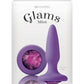 Glams Mini Silicone Butt Plug - Purple/Purple Gem - Small