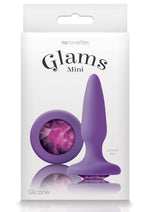 Load image into Gallery viewer, Glams Mini Silicone Butt Plug - Purple/Purple Gem - Small
