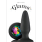 Glams Silicone Butt Plug - Black/Black Rainbow Gem/Multicolor