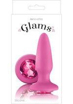 Load image into Gallery viewer, Glams Silicone Butt Plug - Pink/Pink Gem
