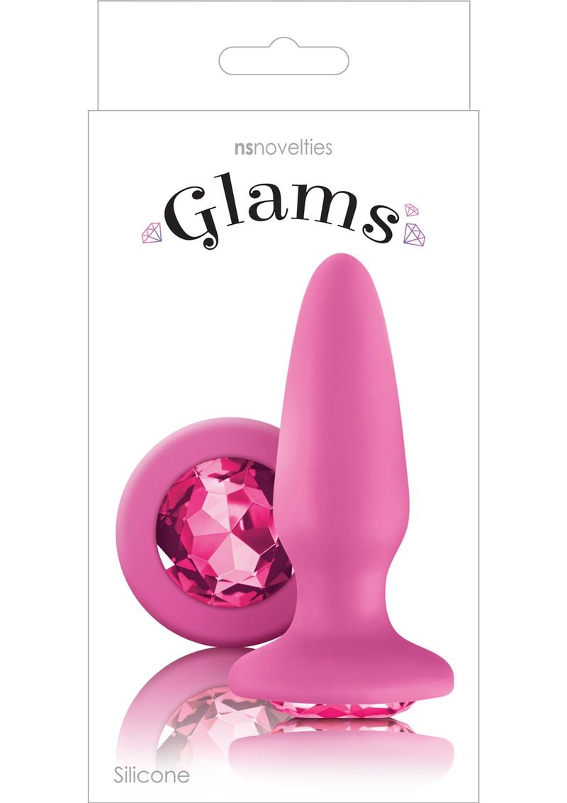 Glams Silicone Butt Plug - Pink/Pink Gem