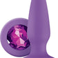 Glams Silicone Butt Plug - Purple/Purple Gem