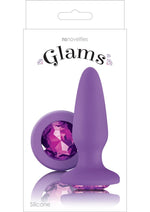 Load image into Gallery viewer, Glams Silicone Butt Plug - Purple/Purple Gem
