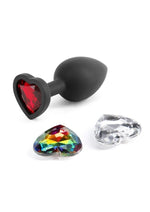 Load image into Gallery viewer, Glams Xchange Heart Silicone Anal Plug - Black - Small
