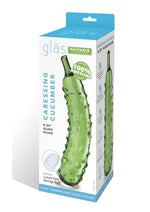 Load image into Gallery viewer, Glas Caressing Cucumber Glass Dildo - Green - 8.25in
