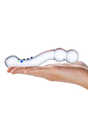 Glas Curved G-Spot Glass Textured Dildo