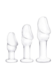 Glas Helmet Head Glass Anal Training Kit - Clear - 4in/5in/6in - 3 Piece