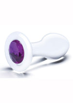 Load image into Gallery viewer, Glas Jewel Anal Plug - Clear/Purple