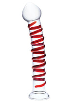 Load image into Gallery viewer, Glas Mr. Swirly Glass Dildo - Clear/Red - 10in