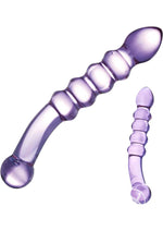 Load image into Gallery viewer, Glas Purple Rain Ribbed Dildo - Purple