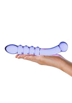 Load image into Gallery viewer, Glas Purple Rain Ribbed Dildo