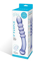Load image into Gallery viewer, Glas Purple Rain Ribbed Dildo - Purple
