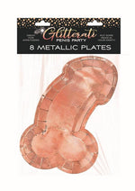 Load image into Gallery viewer, Glitterati Penis Plates - Rose Gold - 10in - 8 Per Pack
