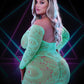 Glow In The Dark Mini Dress - Glow In The Dark/Green - Plus Size/Queen