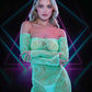 Glow In The Dark Mini Dress - Glow In The Dark/Green - One Size