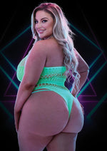 Load image into Gallery viewer, Glow In The Dark Teddy - Glow In The Dark/Green - Plus Size/Queen
