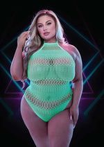 Load image into Gallery viewer, Glow In The Dark Teddy - Glow In The Dark/Green - Plus Size/Queen
