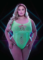 Load image into Gallery viewer, Glow In The Dark Teddy - Glow In The Dark/Green - Plus Size
