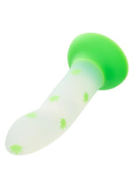 Load image into Gallery viewer, Glow Stick Leaf Silicone Glow In The Dark Dildo with Suction Base - Green