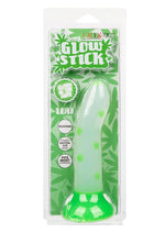 Load image into Gallery viewer, Glow Stick Leaf Silicone Glow In The Dark Dildo with Suction Base - Green
